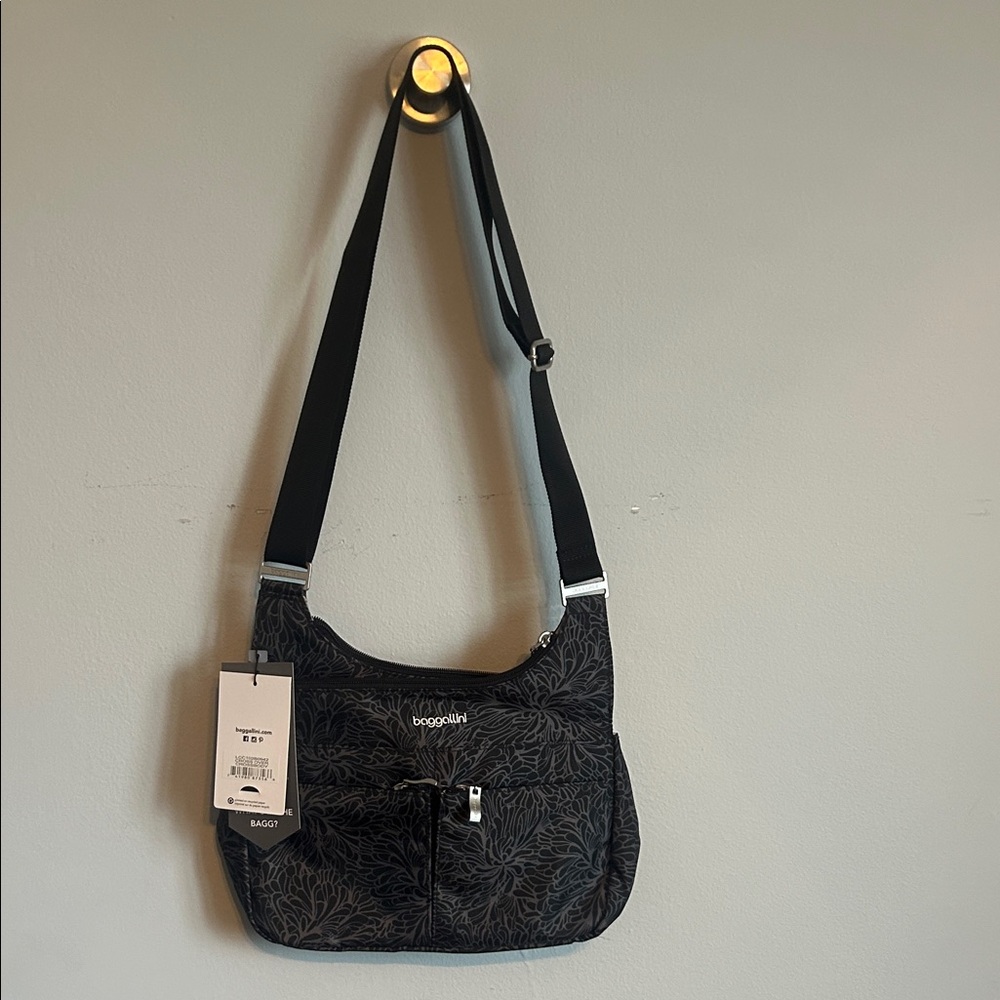 Baggallini Black Patterned Crossbody Bag